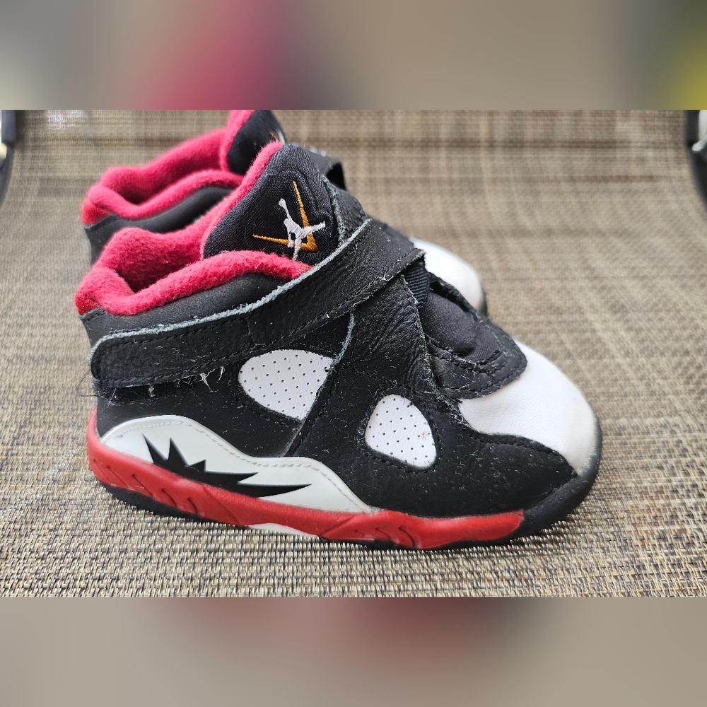 Jordan 8 Paprika Toddler Size 8c DO8732-601 Air Jordan Retro Black White TD